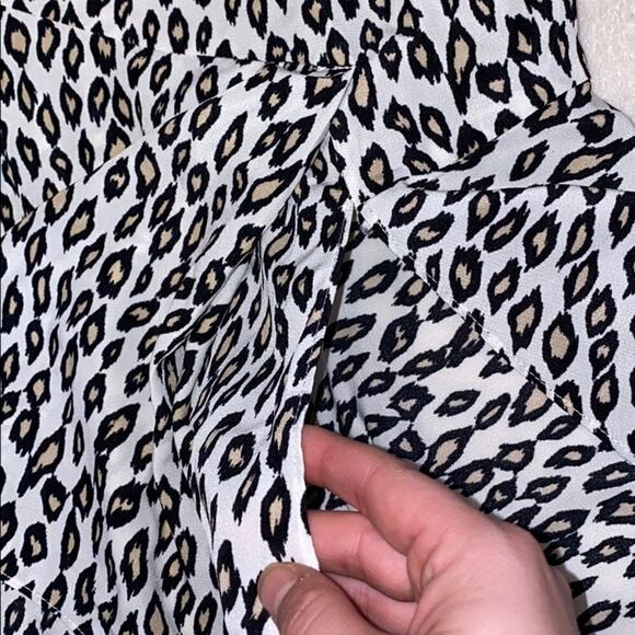 Lush black, white, and tan animal print ruffle midi skirt | Sz XS - Picture 3 of 8